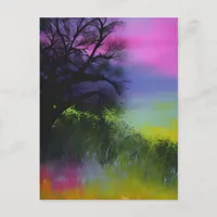 Abstract Colorful Tree Postcard