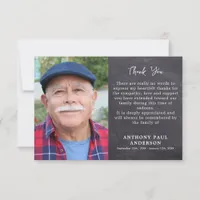 Funeral Rustic Memorial Loving Memory Photo Thank You Card