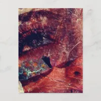 Mixed Media Face Abstract Postcard