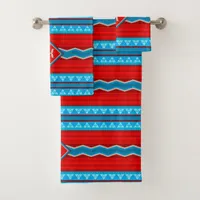Southwest River Canyon Red Turquoise Personalized Bath Towel Set