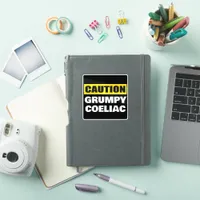 Caution Grumpy Coeliac Celiac Sticker