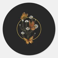 Cottagecore Goblincore Fairycore Graphic Flower Bu Classic Round Sticker