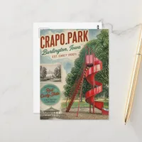 Burlington, Iowa Crapo Park Retro Red Slide Postcard