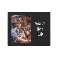 Father black white photo metal print