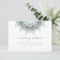 Mandala Lace Rev Wedding Details Lt. Blue ID968 Enclosure Card