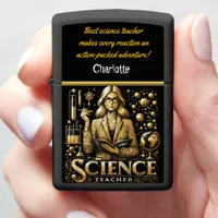 Motivating Science Teacher in Lab Zippo Lighter