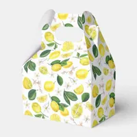 Fresh Lemons Floral Citrus Fruits Summer Pattern Favor Boxes