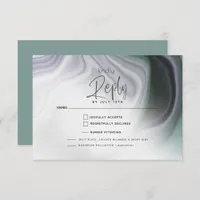 RSVP MEAL CHOICE | Dusty Jade and Violet Abstract 