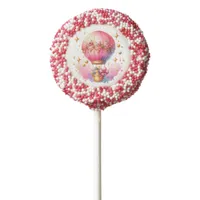 Pink and Gold Hot Air Balloons Girl's Baby Shower Chocolate Covered Oreo Pop