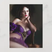 Sexy Woman in Purple Postcard