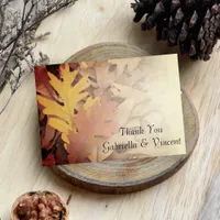 Painted Fall Leaves Wedding Thank You Notes - Flat Invitation