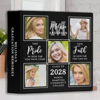Personalized Unique Collage Graduation Photo Album 3 Ring Binder