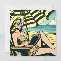 Retro Pop Art Lady on the Beach