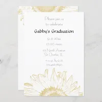 Graphic Sunflower Graduation Party Invitation