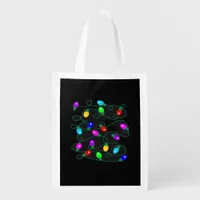 Christmas Lights -Let's Get Lit Lights- Merry & Br Grocery Bag