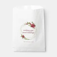 Elegant Holiday Geometric Floral Wreath Favor Bag