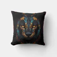 Mosaic Panther Art Throw Pillow