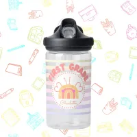 Personalized First Grade Rainbow Water Bottle 