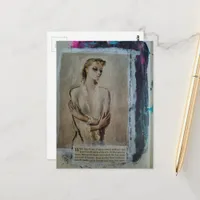 A Vintage Lady Portrait Mixed Media Collage Postcard
