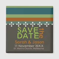 Save the Date Modern Earth Stripes Magnet