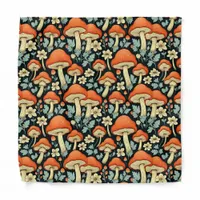 Retro Mushrooms Vintage Flowers  Bandana