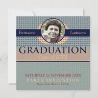 Retro Modern Graduation w/ Photo Invitation