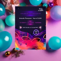 Neon Glow Graduation Party Invitation