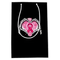 Skeleton Heart Ribbon Awareness Inspirational Desi Medium Gift Bag
