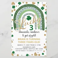 Budget Rainbow St Patrick Boy Birthday Invitation