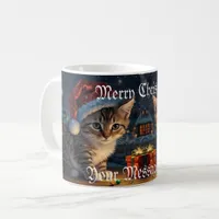 Festive Christmas Kitten with Santa Hat Coffee Mug