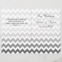 Ombre grey Chevron folded Wedding program