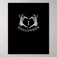 Halloween Skeleton Heart Fall Poster