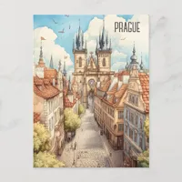 Travel to Prague Czech Republic Postcard