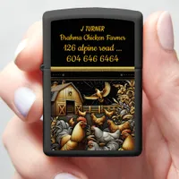 Leghorn Chickens Thrive on a Vibrant Farmstead Zippo Lighter