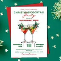 Festive Clinking Cocktail Glasses Christmas Party Invitation