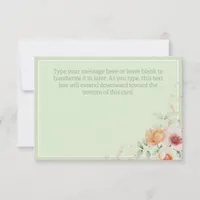 Sage Green and Blush Pink Floral Botanical Wedding Thank You Card