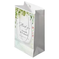 Watercolor Greenery Crystal Wedding Small Gift Bag