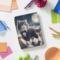 Cute Cat Pawdigy Plays a Moonlight Sonata iPad Air Cover