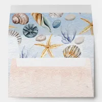 Rustic Seashells Ocean Sea Summer Beach Wedding Envelope