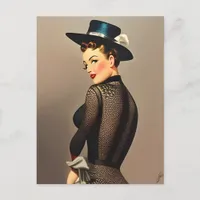 Retro Lady Postcard