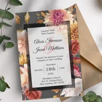 Floral Wedding Invitation Rustic Garden Script