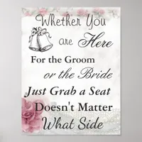 Seating Poster for Wedding, Vintage Floral Theme