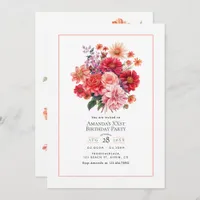 Bright Floral Birthday Party Invitation