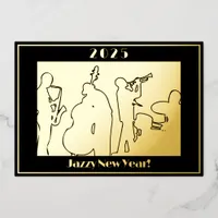 2025 Jazzy New Year Gold Foil Greetings Card