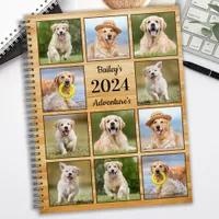 Rustic Personalized Pet Puppy Dog Photo Collage Planner
