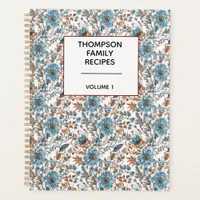 Stylish Floral Neutrals Personalized Recipe  Planner
