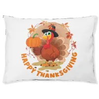 Happy Thanksgiving Typography Pet Bed