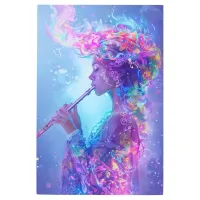 *~* Magical Playing Flute Woman Spiritual SC4 Metal Print