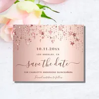 Sweet 16 rose gold blush budget Save the Date Flyer