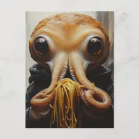 Octopus Eating Spaghetti Postcard